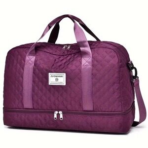 Purple Quilted Travel Bag